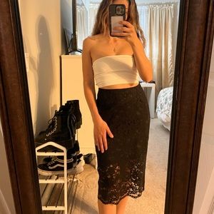 MIDI black lace skirt